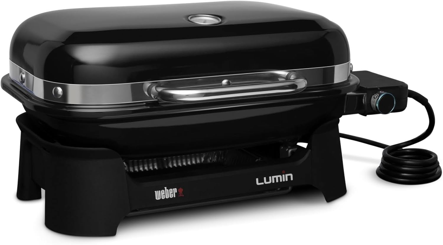 Portable Electric BBQ Grill High Heat Sear Smoke Steam 43x32cm Compact Black