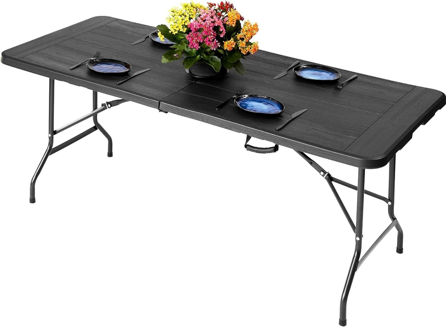 6ft Folding Dining Table Outdoor Indoor Trestle Heavy Duty Picnic BBQ