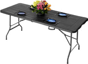 6ft Folding Dining Table Outdoor Indoor Trestle Heavy Duty Picnic BBQ