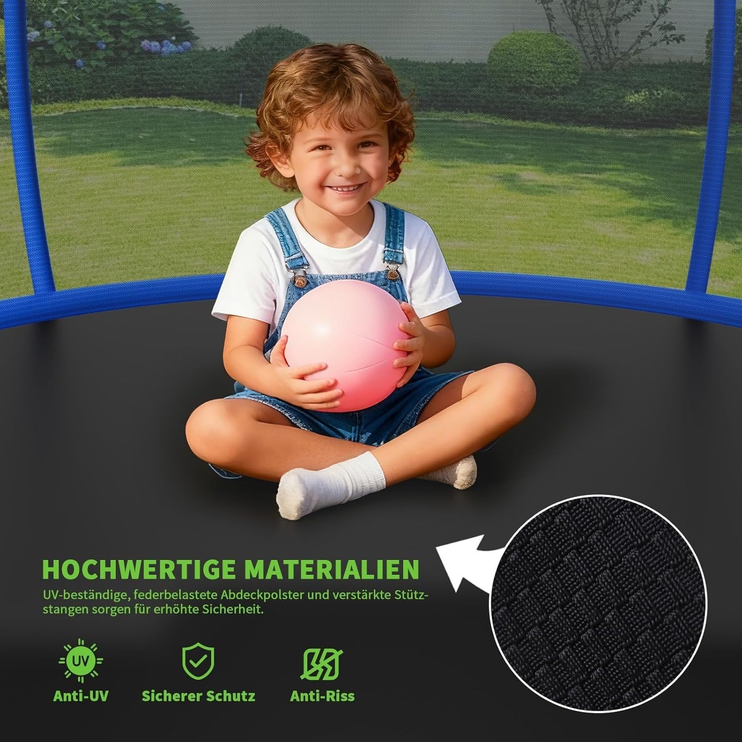 8ft Outdoor Garden Trampoline Safety Enclosure Net Family Fun