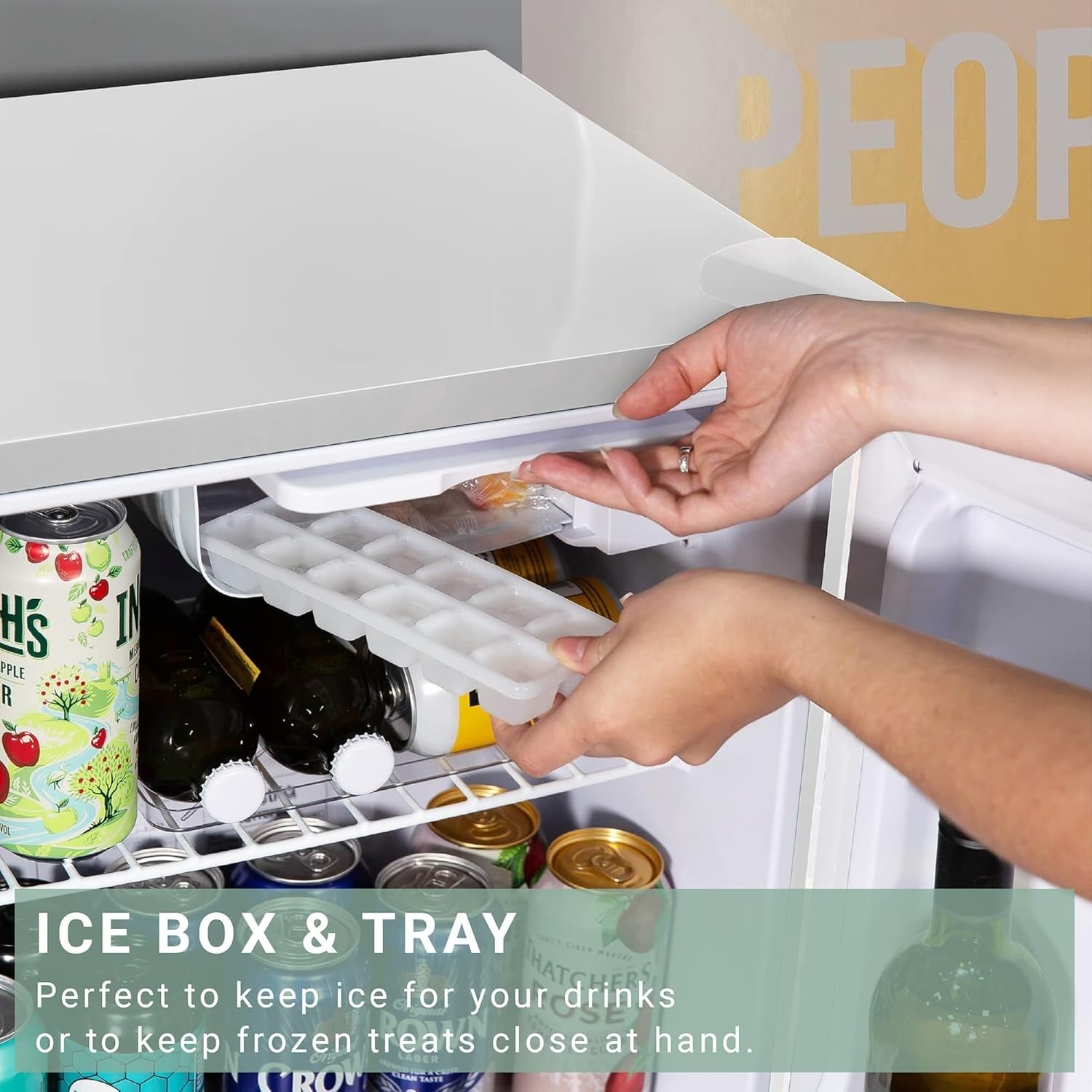 45L Mini Fridge Open Pink Design Countertop Drinks Cooler Adjustable Shelves