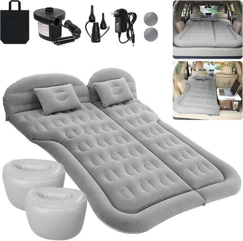 SUV Air Mattress Inflatable Car Bed w/ Pillows & Pump, Grey 175x125x12cm