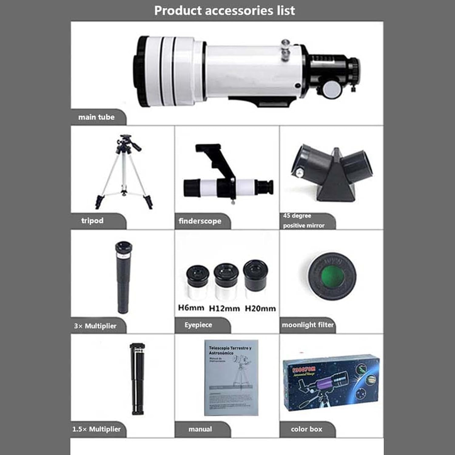 70mm Astronomy Telescope 15–150X Refractor with Tripod & Phone Adapter