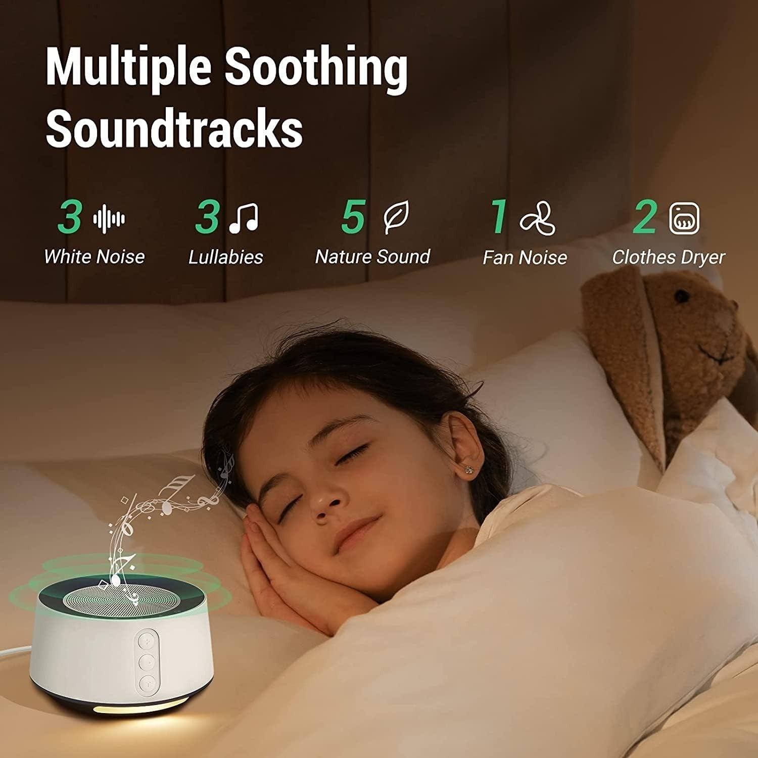White Noise Machine for Sleep with 14 Soothing Sounds & Night Light