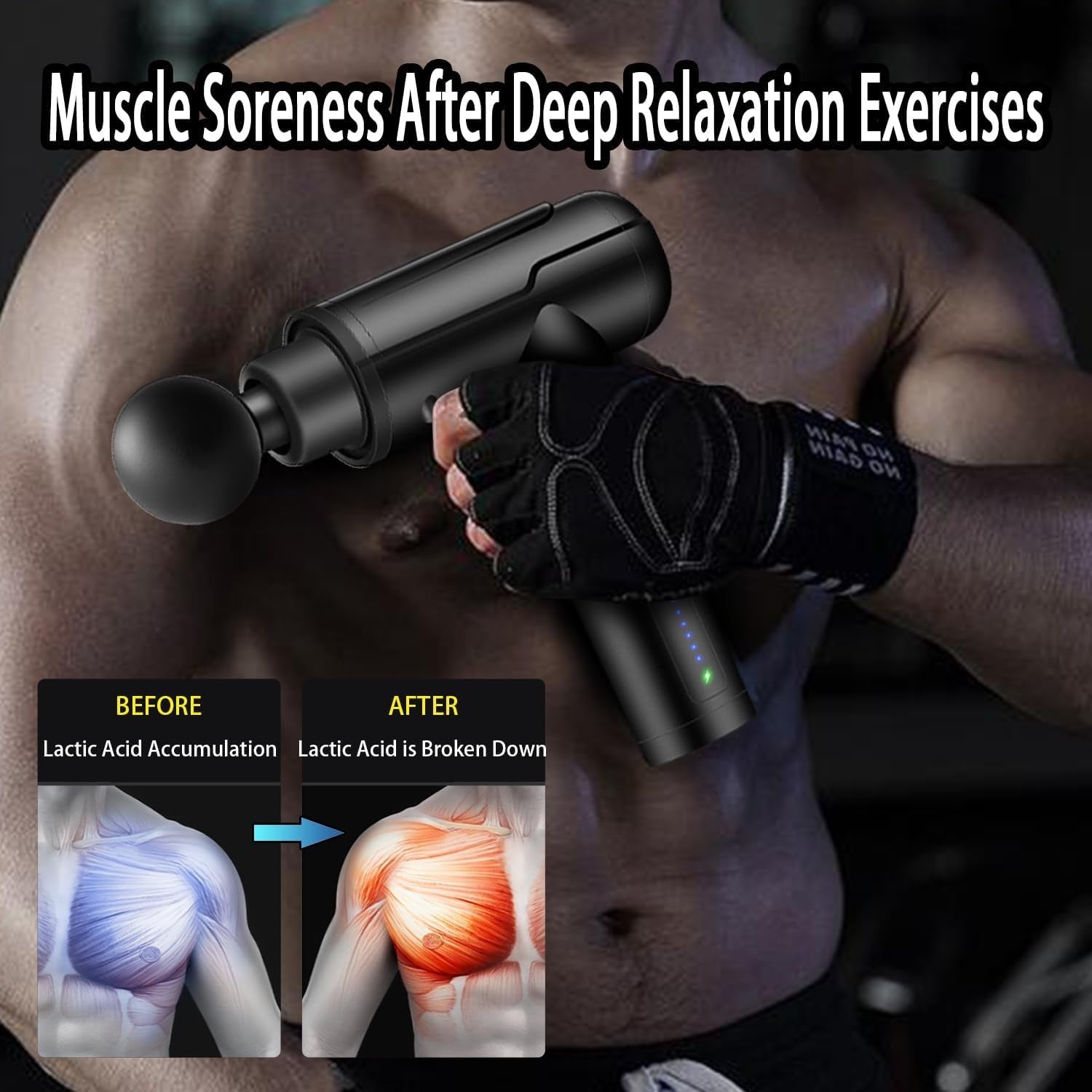 Deep Tissue Massage Gun Muscle Recovery Quiet Handheld Percussion Massager