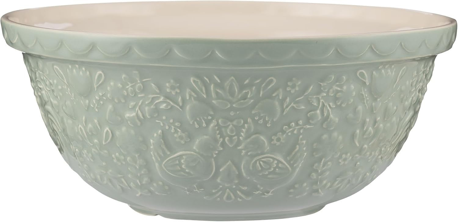 4L Mixing Bowl Earthenware Hen & Cockerel Design Kitchen Bakeware