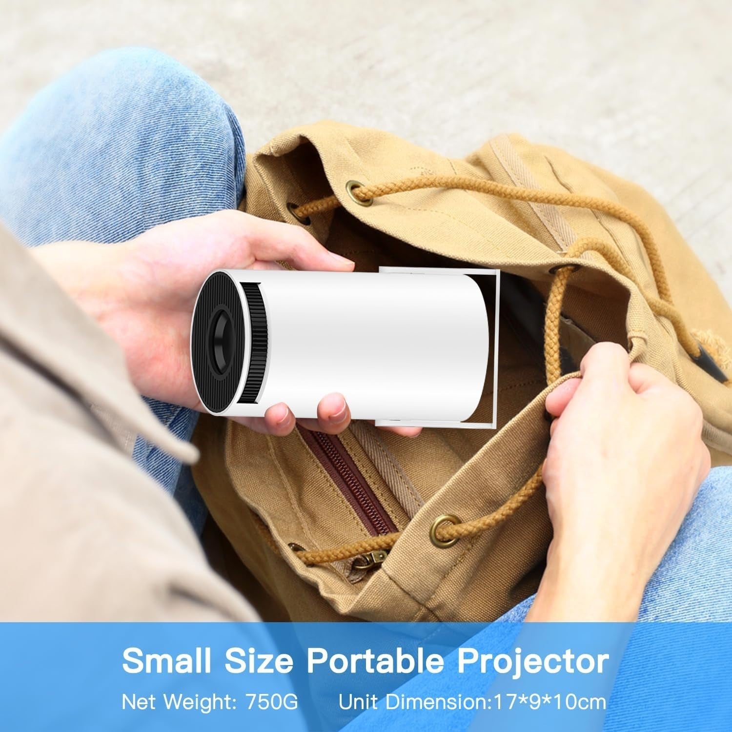 Android 13 Mini Projector 1080P WiFi Bluetooth Auto Keystone 180° 4K