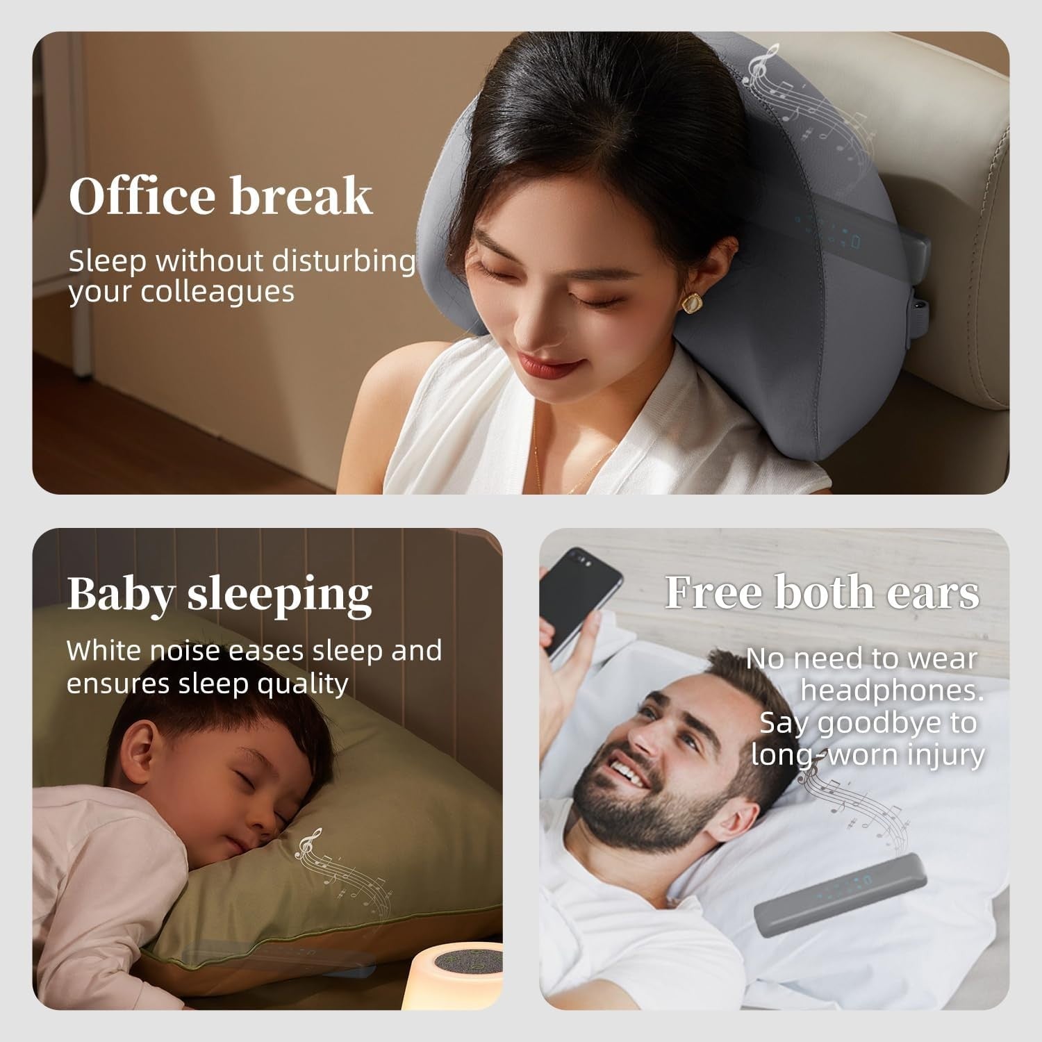 Under Pillow Sleep Speaker Bone Conduction Bluetooth White Noise Timer