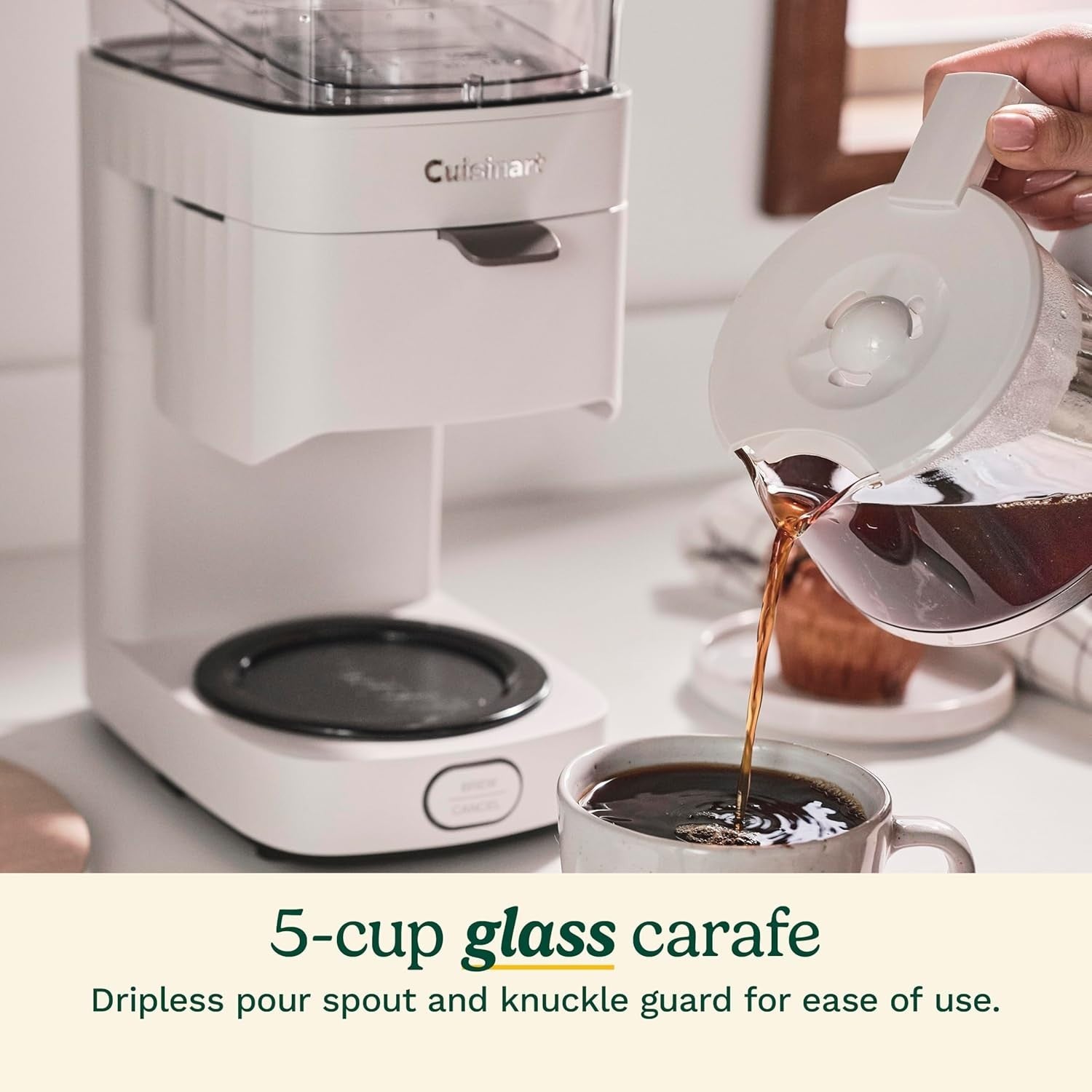 5 Cup Coffee Maker Drip Machine Auto Shut Off Glass Carafe Compact Kitchen