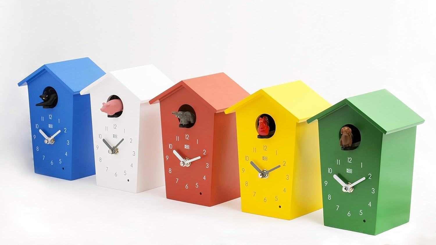 Kids Animal Sound Cuckoo Clock Blue Modern Silent Wall Clock Nursery