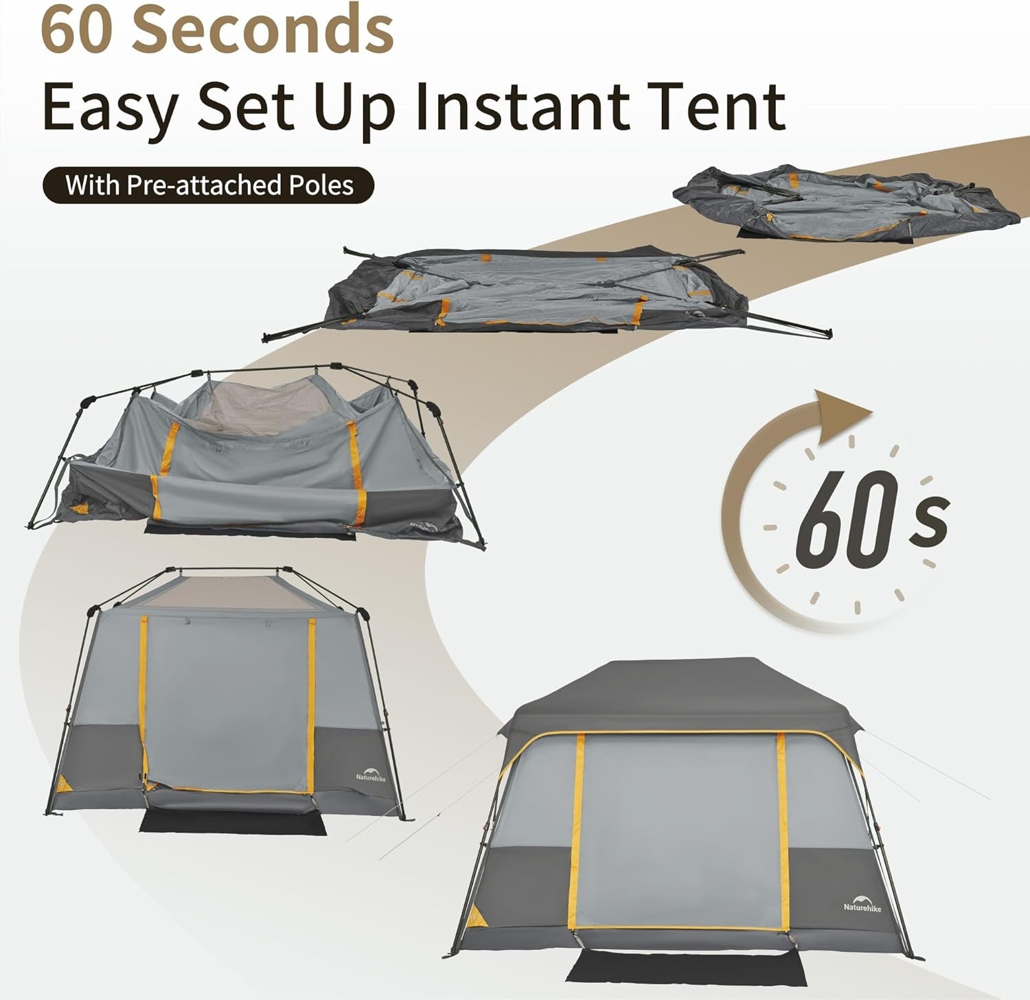 4 Person Instant Pop Up Camping Tent Waterproof Family Shelter