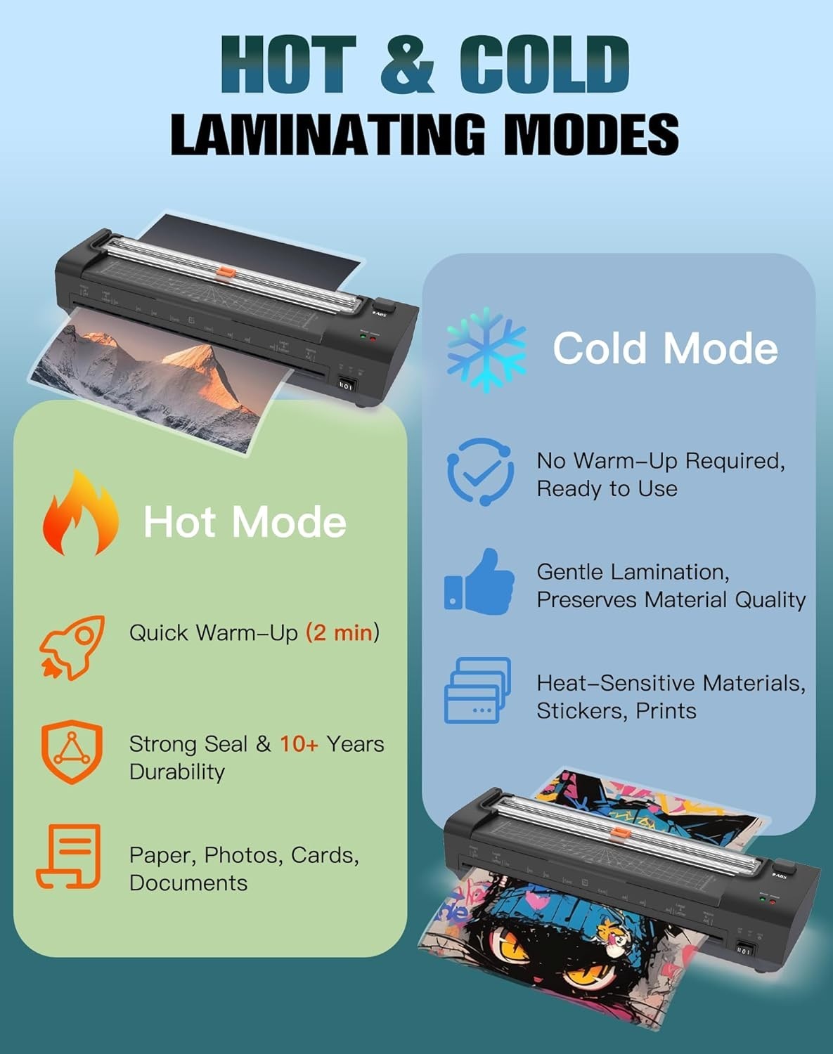 A3 Laminator 10-in-1 Auto Feed Hot Cold Anti Jam Trimmer + 20 Sheets