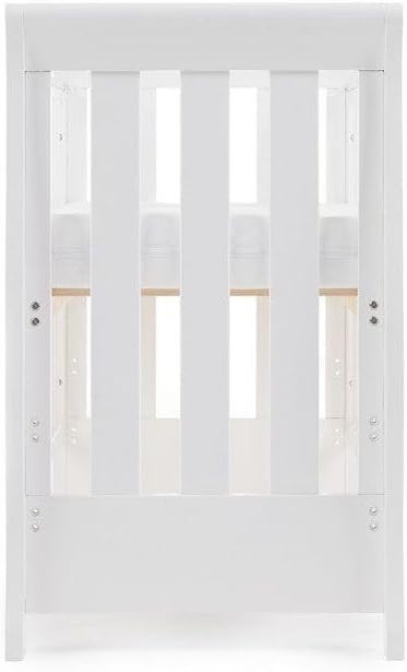 Space Saver Sleigh Cot Bed with Drawer Adjustable Height Baby Crib 114x55cm