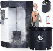 Home Sauna with Ice Bath – Portable Steam Sauna Tent w/ Chair & Remote