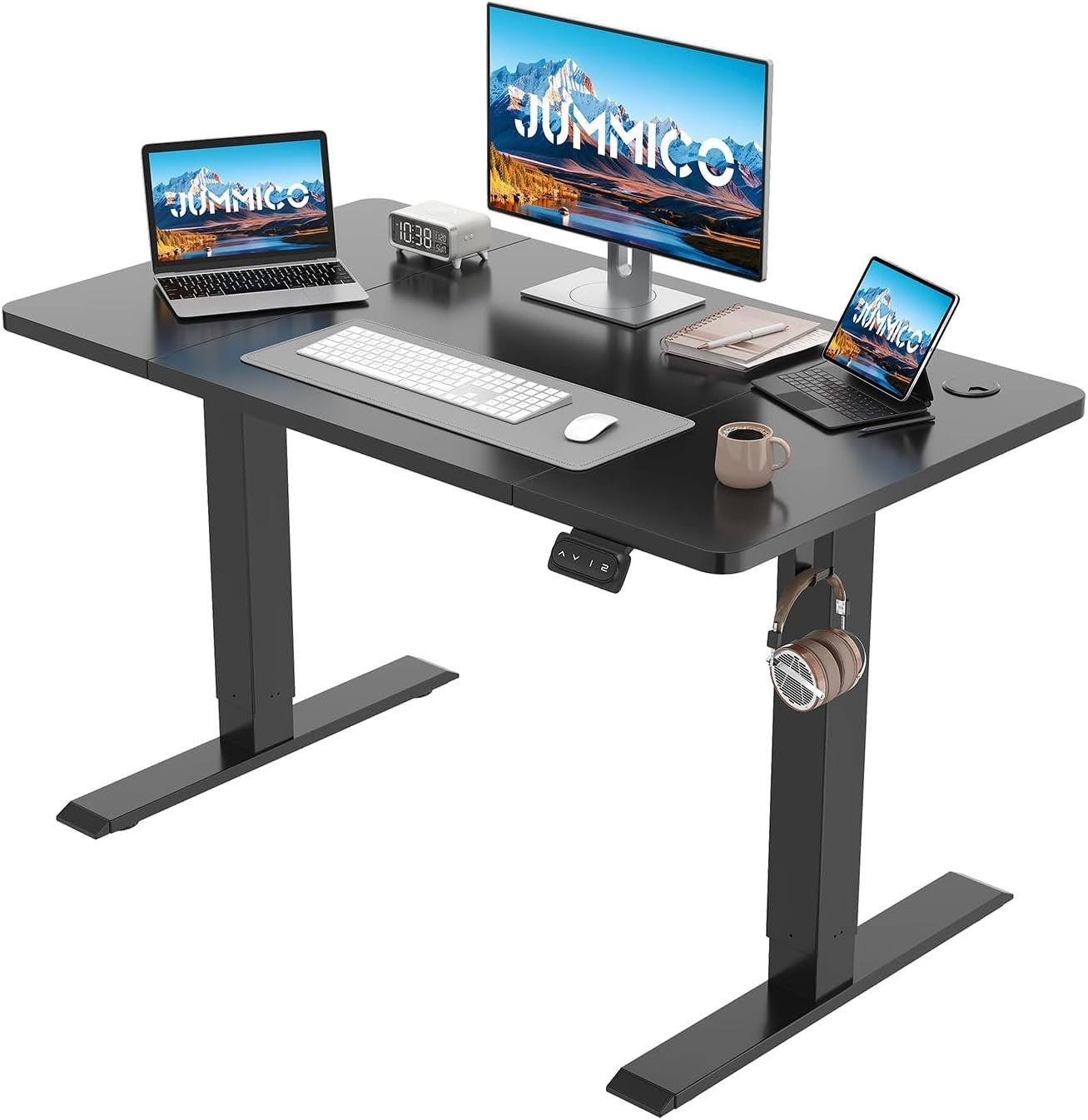 Electric Standing Desk 120x60cm Adjustable Sit Stand Table with Memory, Black