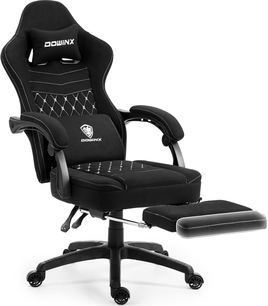 Massage Gaming Chair Fabric Recliner w/ Footrest 150kg Pocket