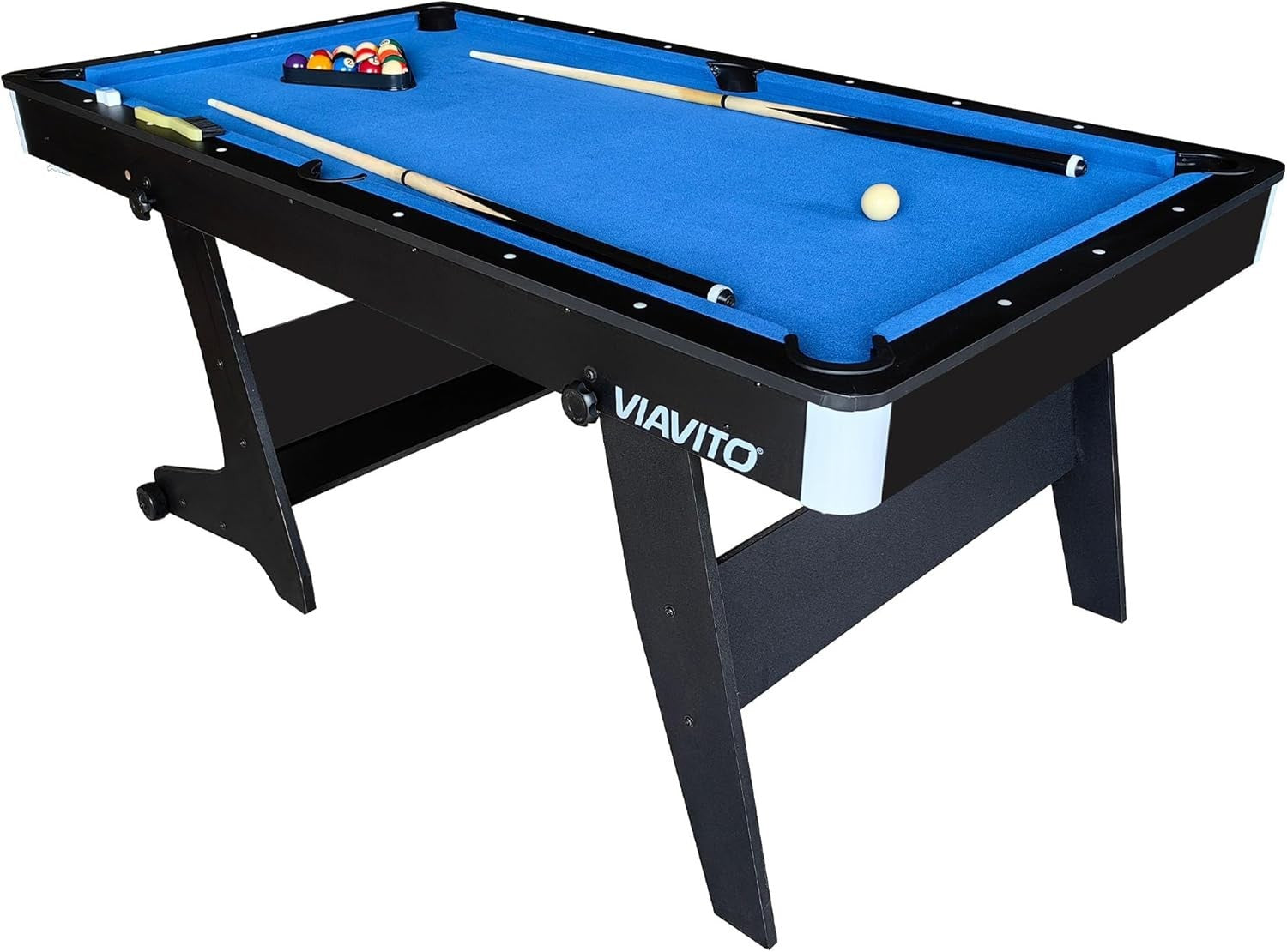 6FT Folding Pool Table Billiards Set Portable Home Game w Cues Balls