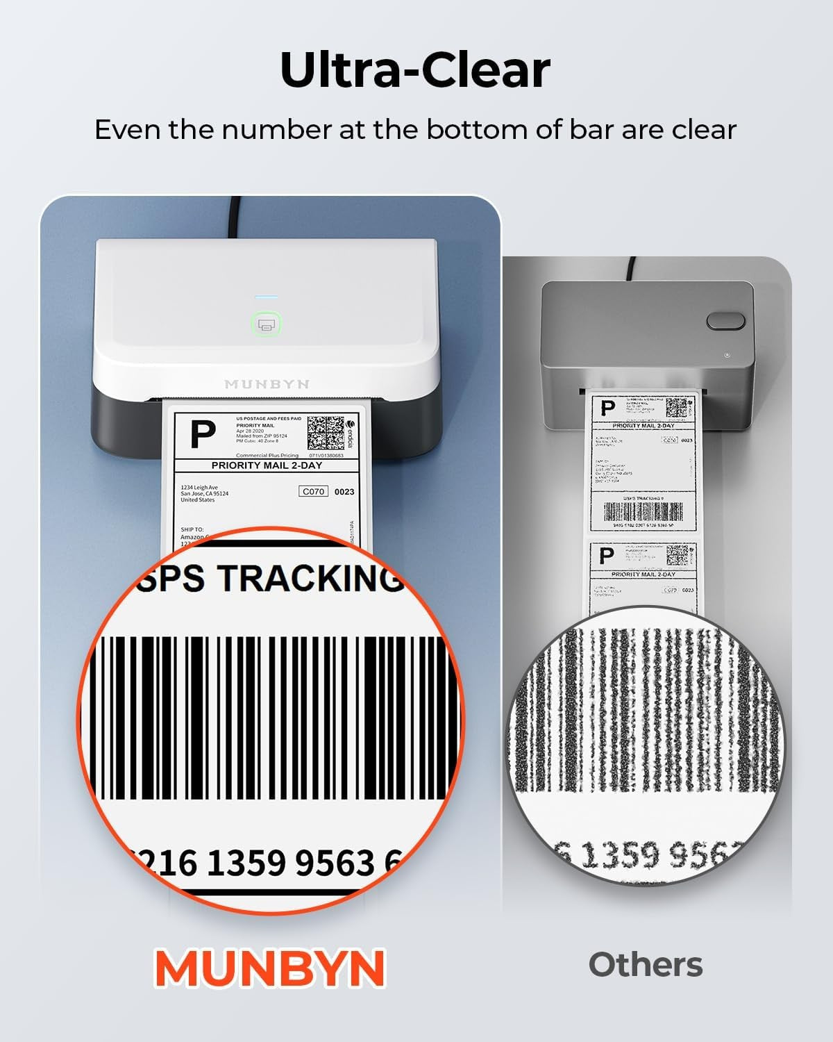 Bluetooth Shipping Label Printer 4x6 Thermal Wireless USB