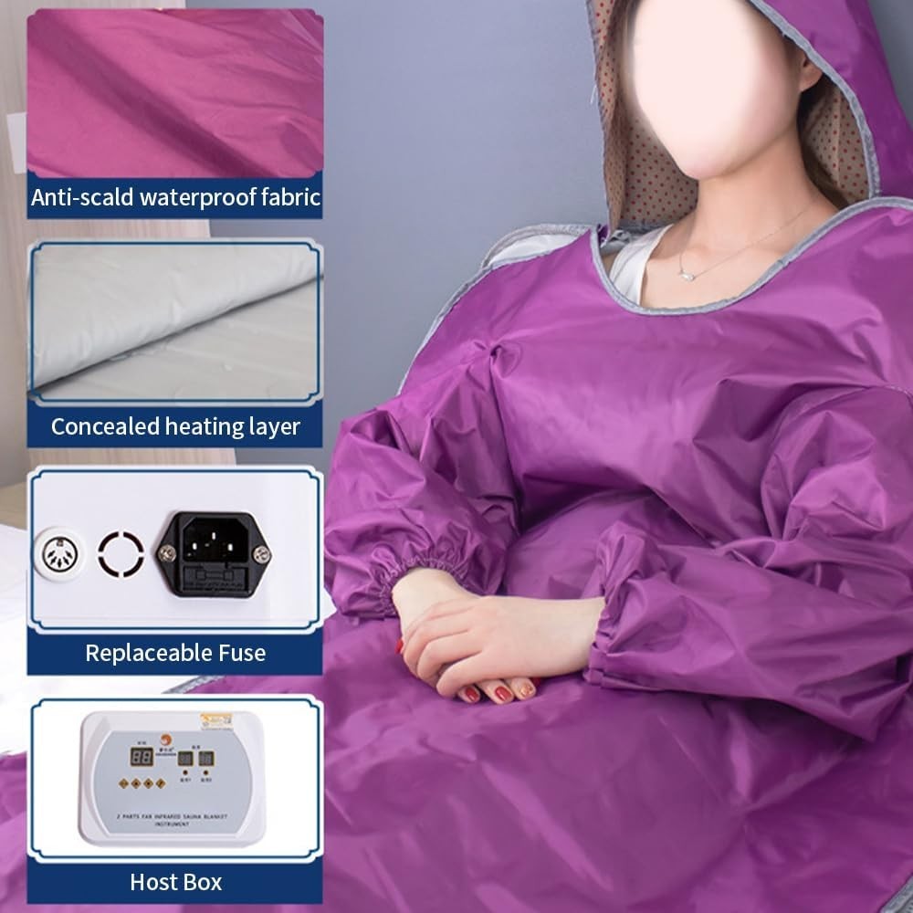 Home Infrared Sauna Blanket 180×80cm – Portable Full-Body Steam Spa Purple