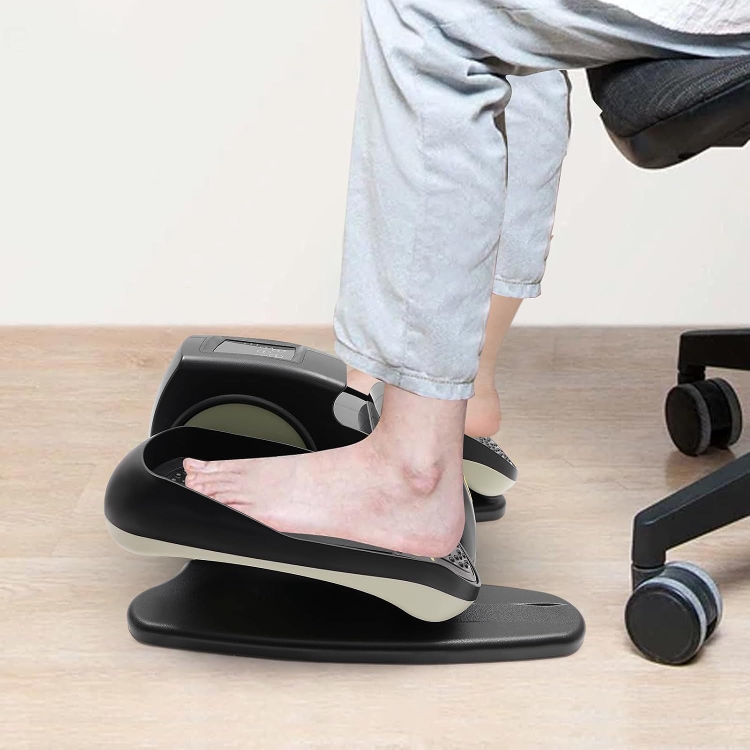 Under Desk Elliptical Trainer Quiet Electric Pedal Exerciser Remote LCD