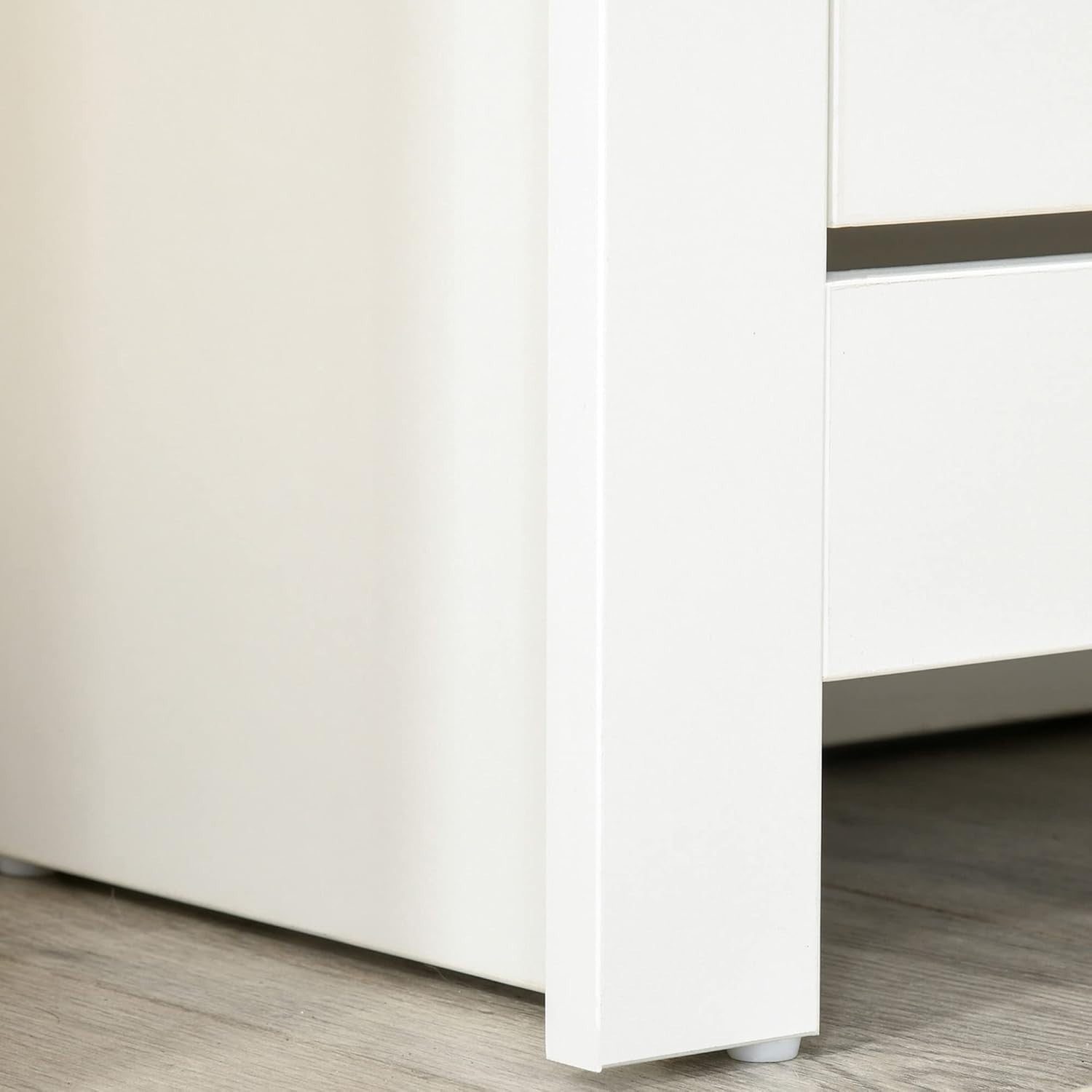 White Slim Shoe Cabinet 2 Flip Drawers Narrow Storage Unit for Hallway