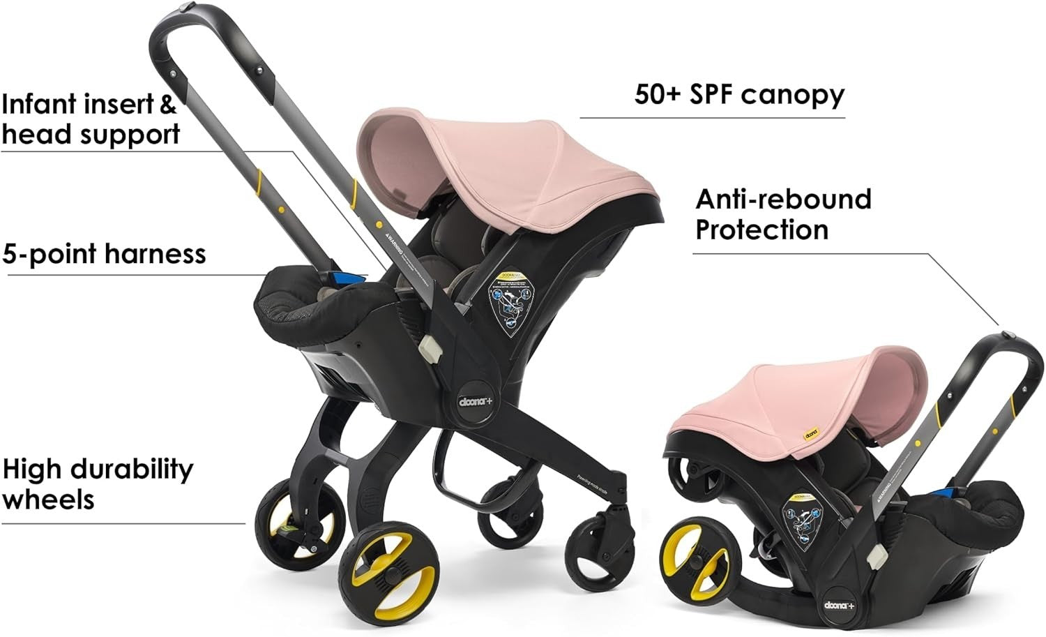 Convertible Baby Car Seat Stroller 0+ Rear Facing 5 Point Harness