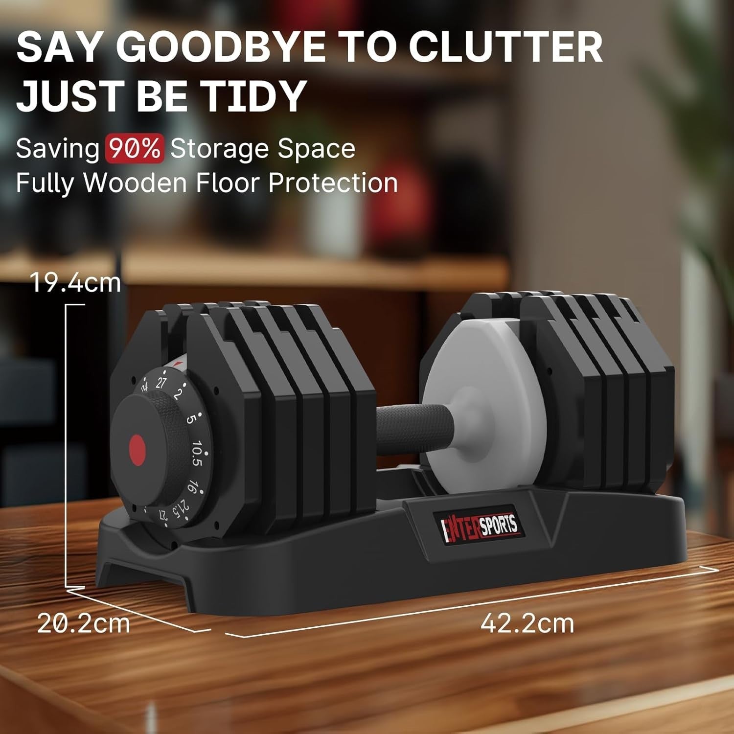 27kg Adjustable Dumbbell Single 10-in-1 One-Hand Dial Home Gym