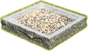 Granite Stone Bird Bath 13kg Square Feeder | Rustic Heavy Duty Garden Decor