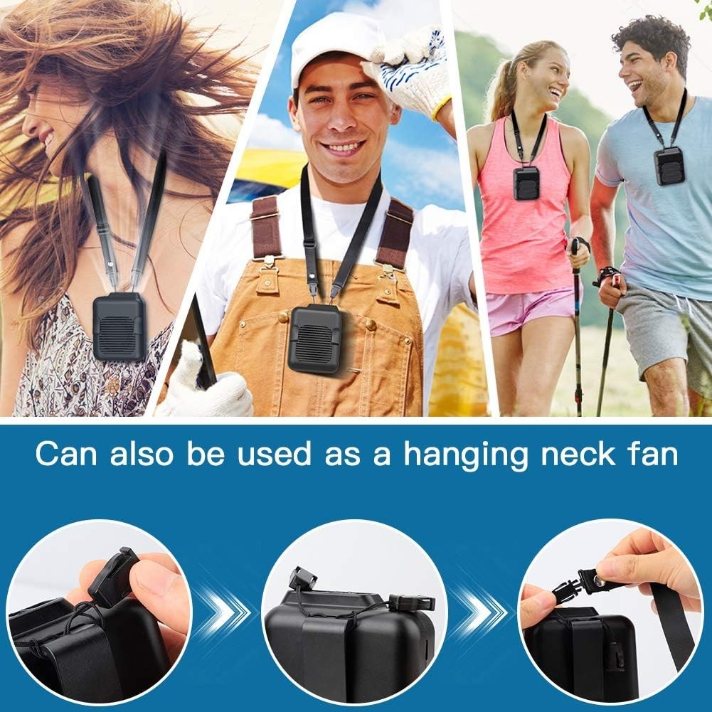 Portable Waist Fan – 23h Battery 3 Speed 5100RPM USB Rechargeable Clip Outdoor