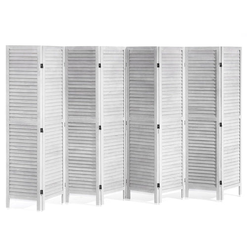 8 Panel Wood Folding Room Divider Privacy Screen Partition 320x170cm