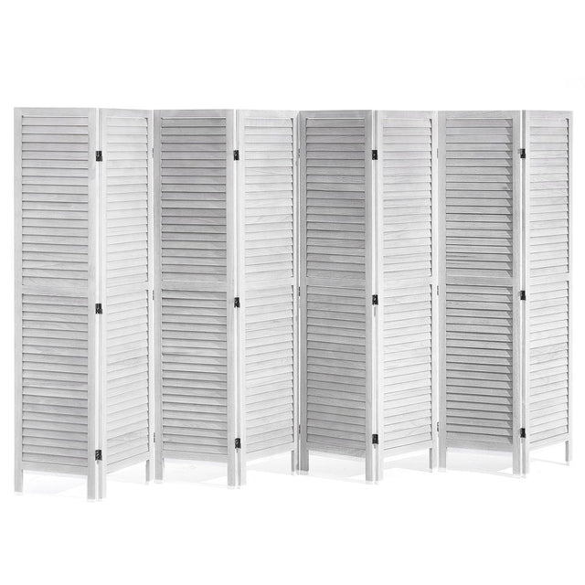 8 Panel Wood Folding Room Divider Privacy Screen Partition 320x170cm
