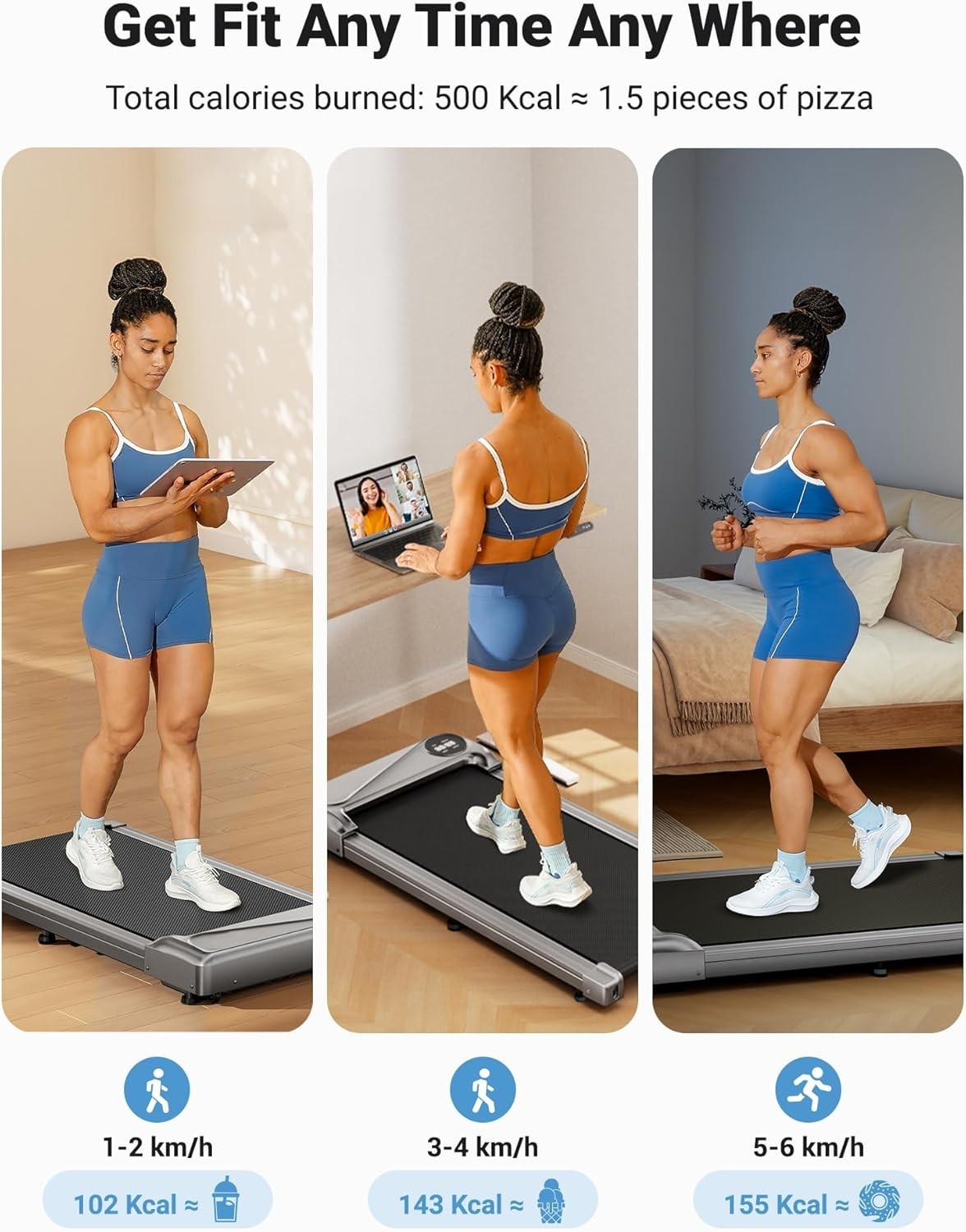 Under Desk Walking Treadmill w/ LED Display & Remote Control