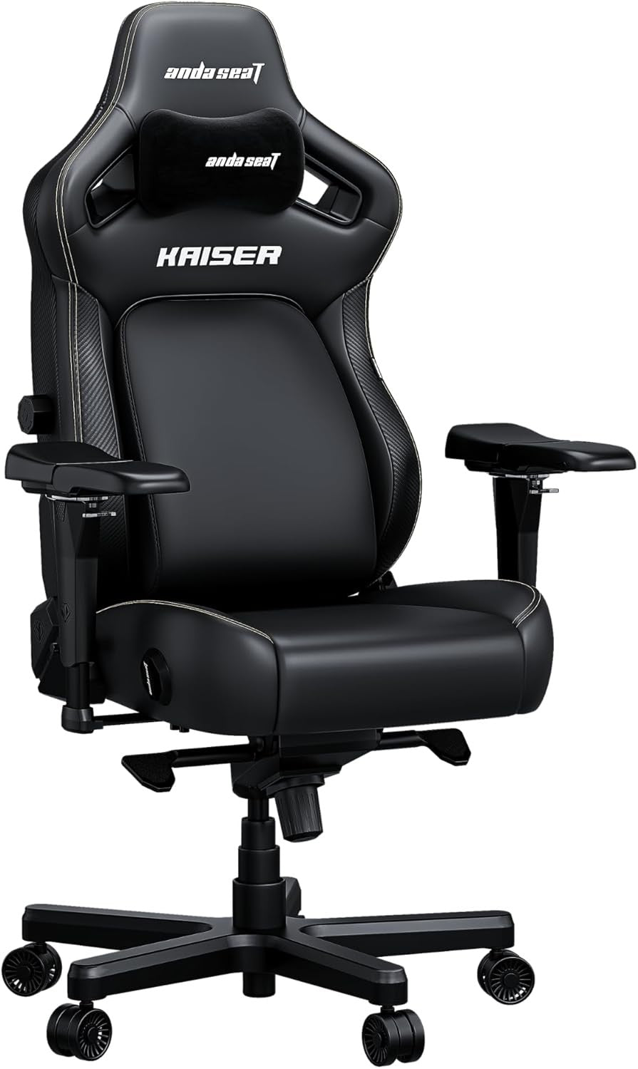 XL Ergonomic Gaming Chair Reclining Pop-Out Lumbar Black