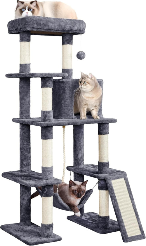 Large Cat Tree 159cm Multi Level Tower With Hammock Scratching Posts