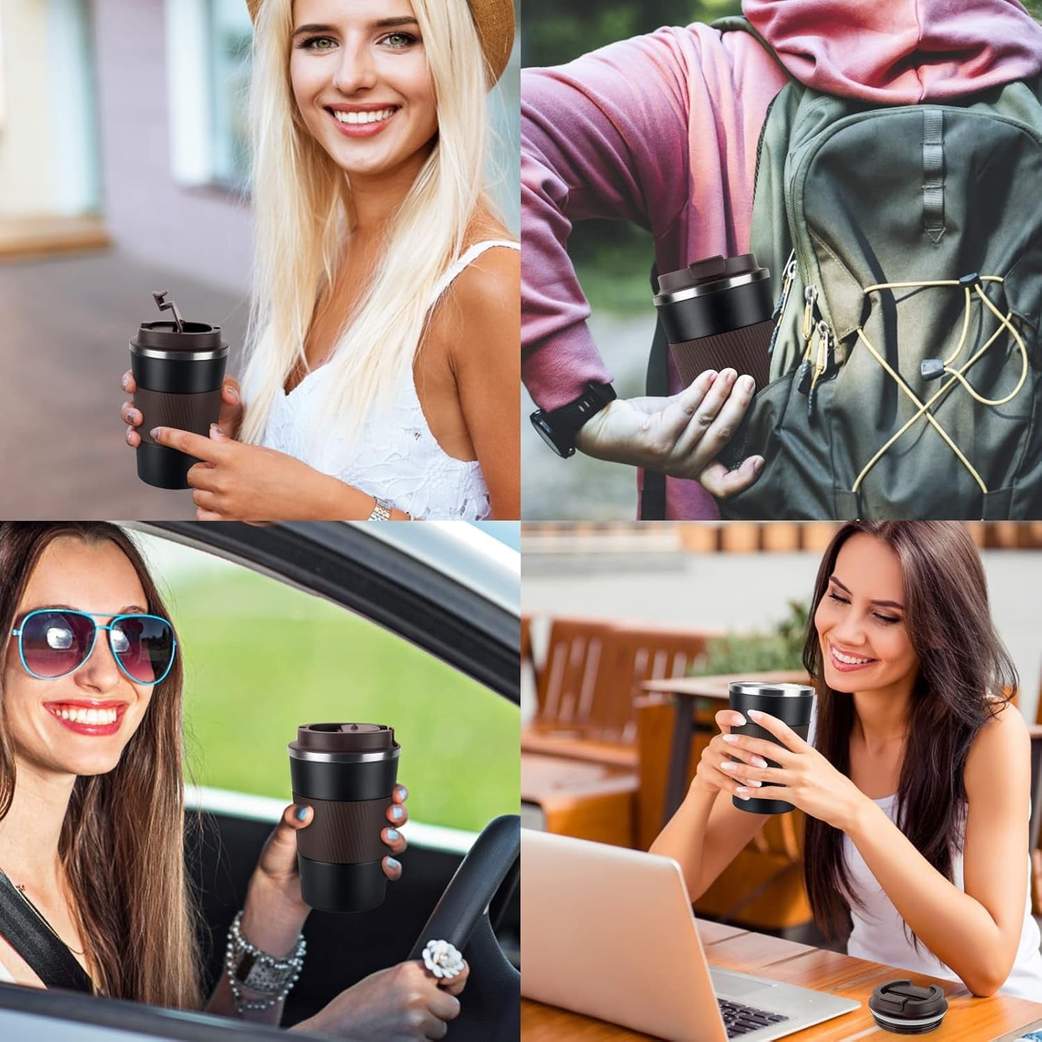 380ml Insulated Travel Coffee Mug Stainless Steel Leakproof
