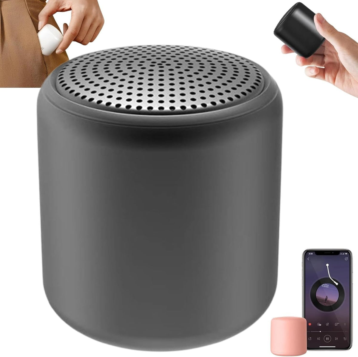 Portable White Noise Sound Machine Bluetooth Travel Speaker diamond black