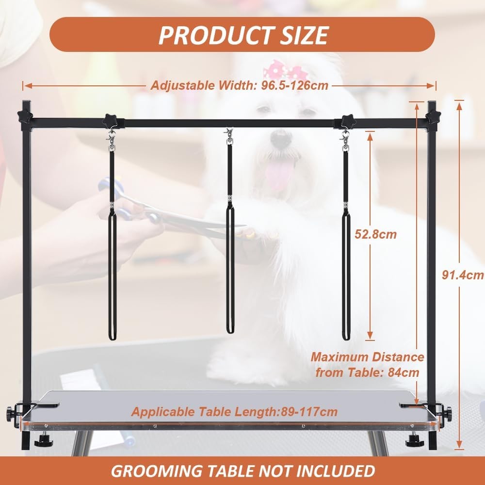 Dog Grooming Arm Clamp Adjustable H Shape Table Arm with Loop Noose