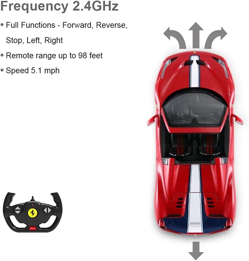 1:14 RC Car – Red 458 Special A Convertible Remote Control Toy Car