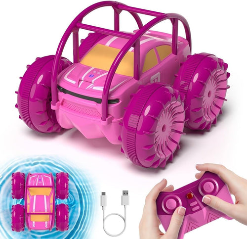 4WD RC Stunt Car 360° Flip Waterproof Remote Control Car LED Lights Toy Gift