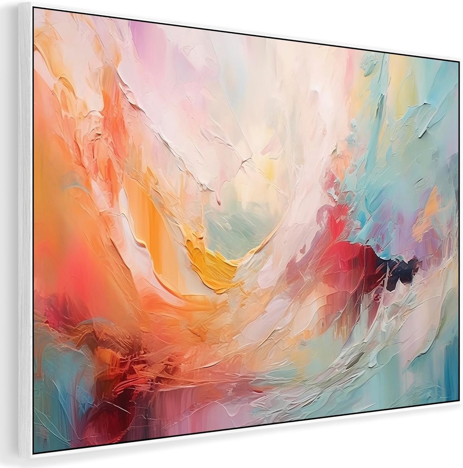 Large Abstract Canvas Wall Art 123x82cm Framed Modern XXL