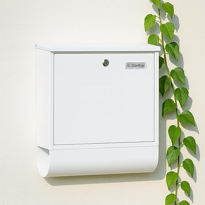 Lockable Wall Letterbox with Newspaper Holder – Weatherproof & Secure