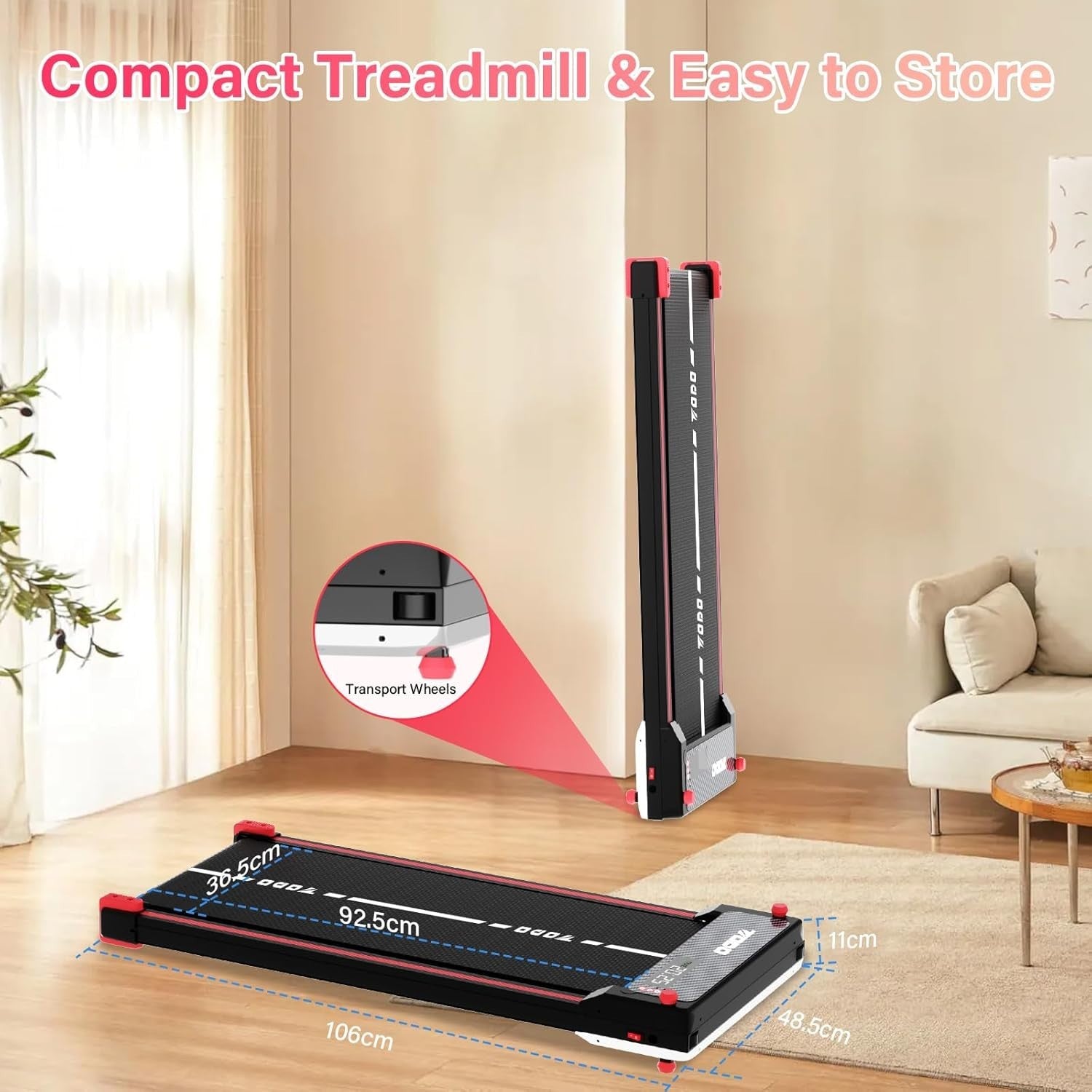 Dual-Function Under Desk Treadmill & Foot Massage | Home/Office Fitness