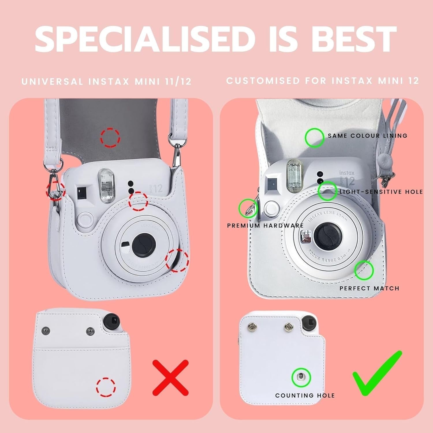 Instant Camera Bundle Pink 40 Film Shots Case Album Filters Photo Kit