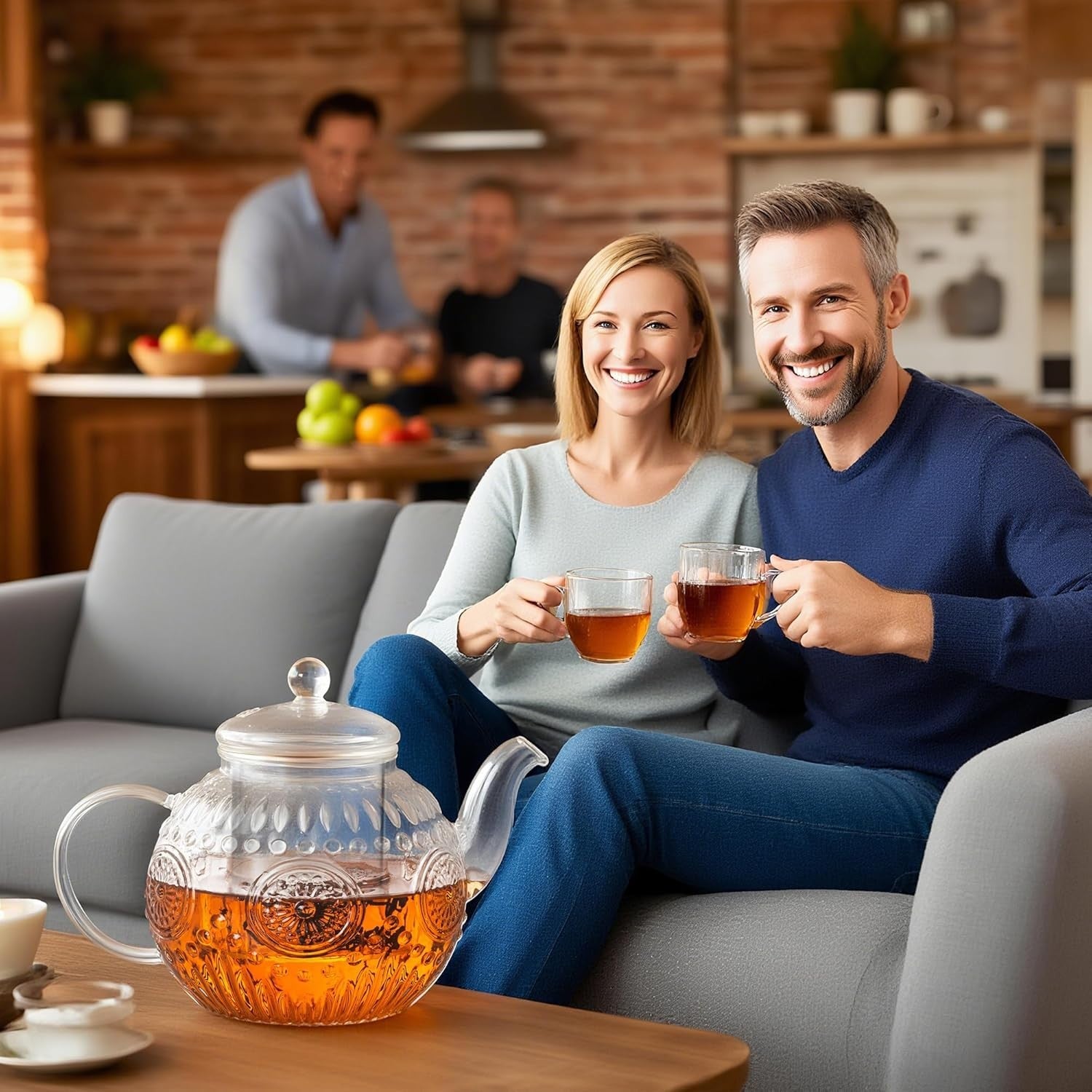 1000ml Glass Teapot with Removable Infuser Stovetop Safe Tea Maker