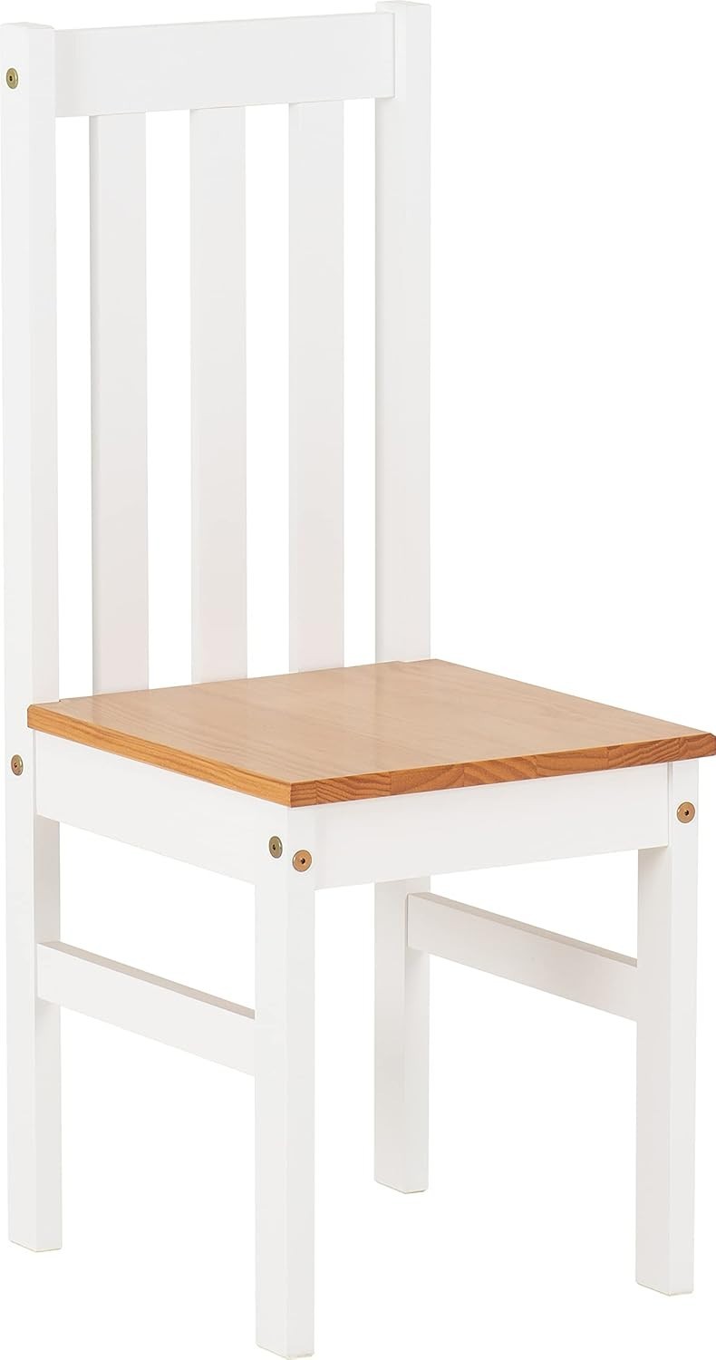 7-Piece Dining Set with 6 Chairs & Bench, White & Oak, Modern Kitchen Table