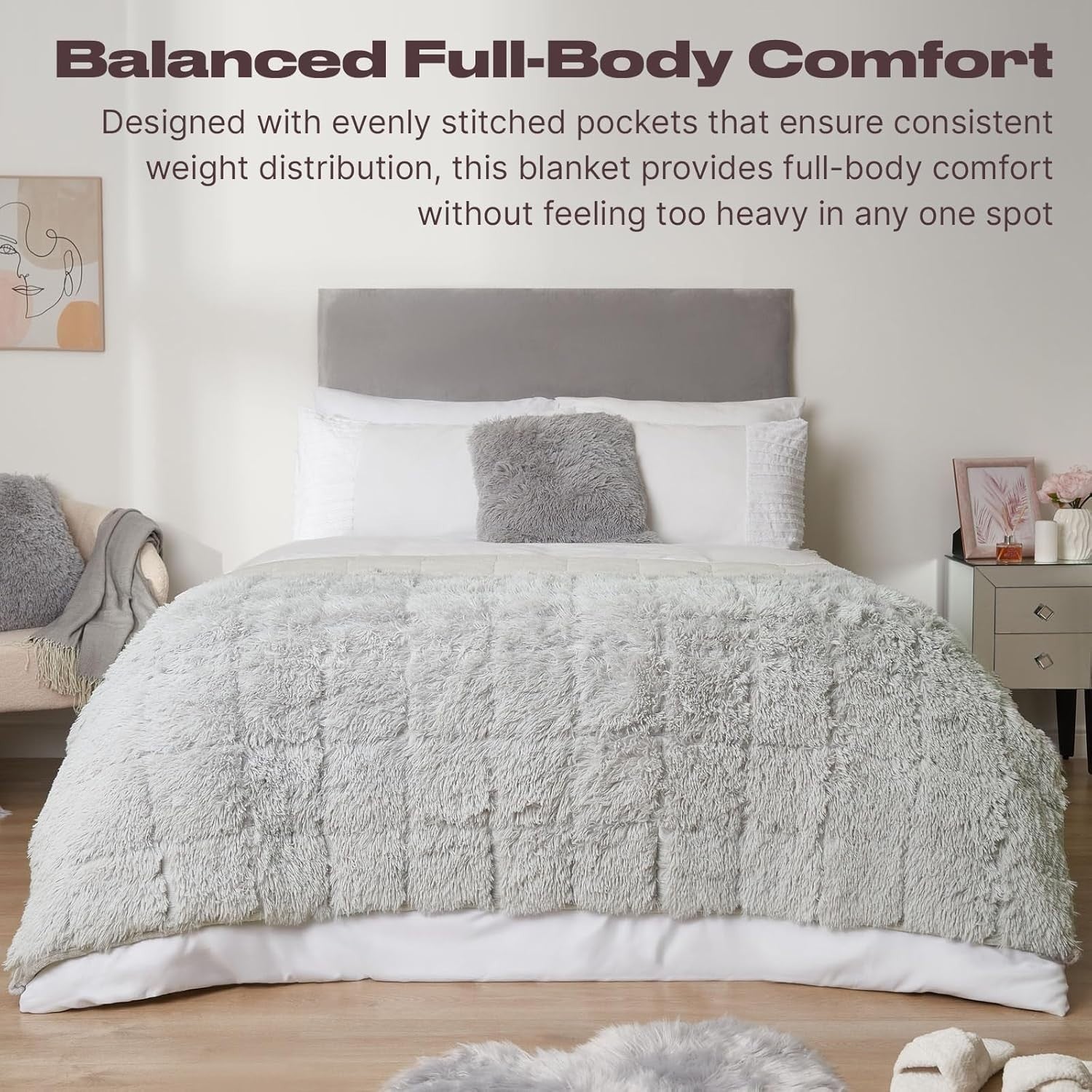Weighted Blanket 8kg Double/King Fleece Throw for Adults Stress Relief