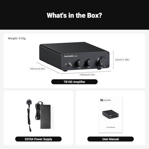 Mini HiFi Stereo Amplifier 2-Channel 600W Class D Passive Speaker Amp