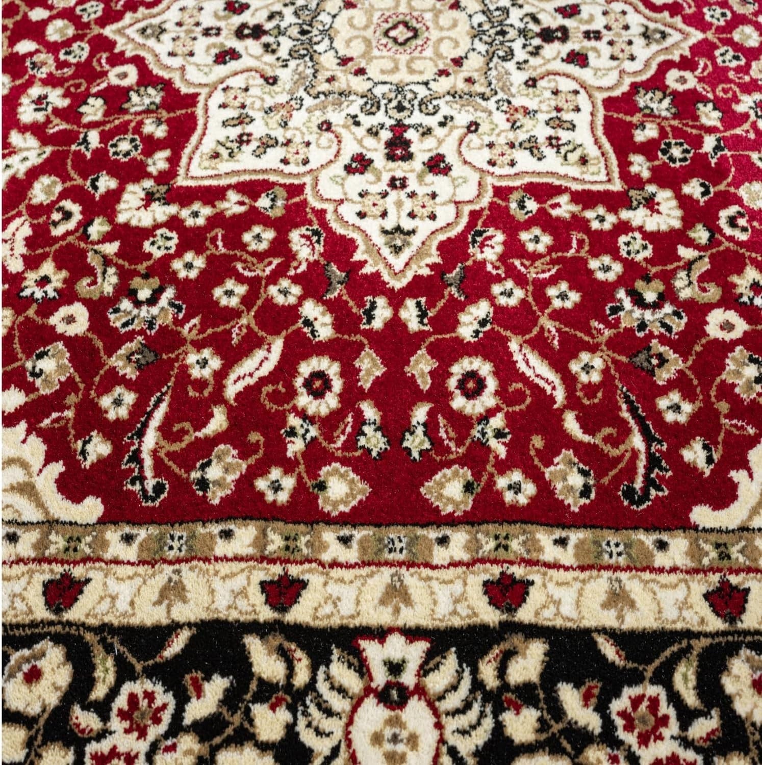 Red Traditional Area Rug 160x230cm Soft Non Slip Floral Carpet Living Room