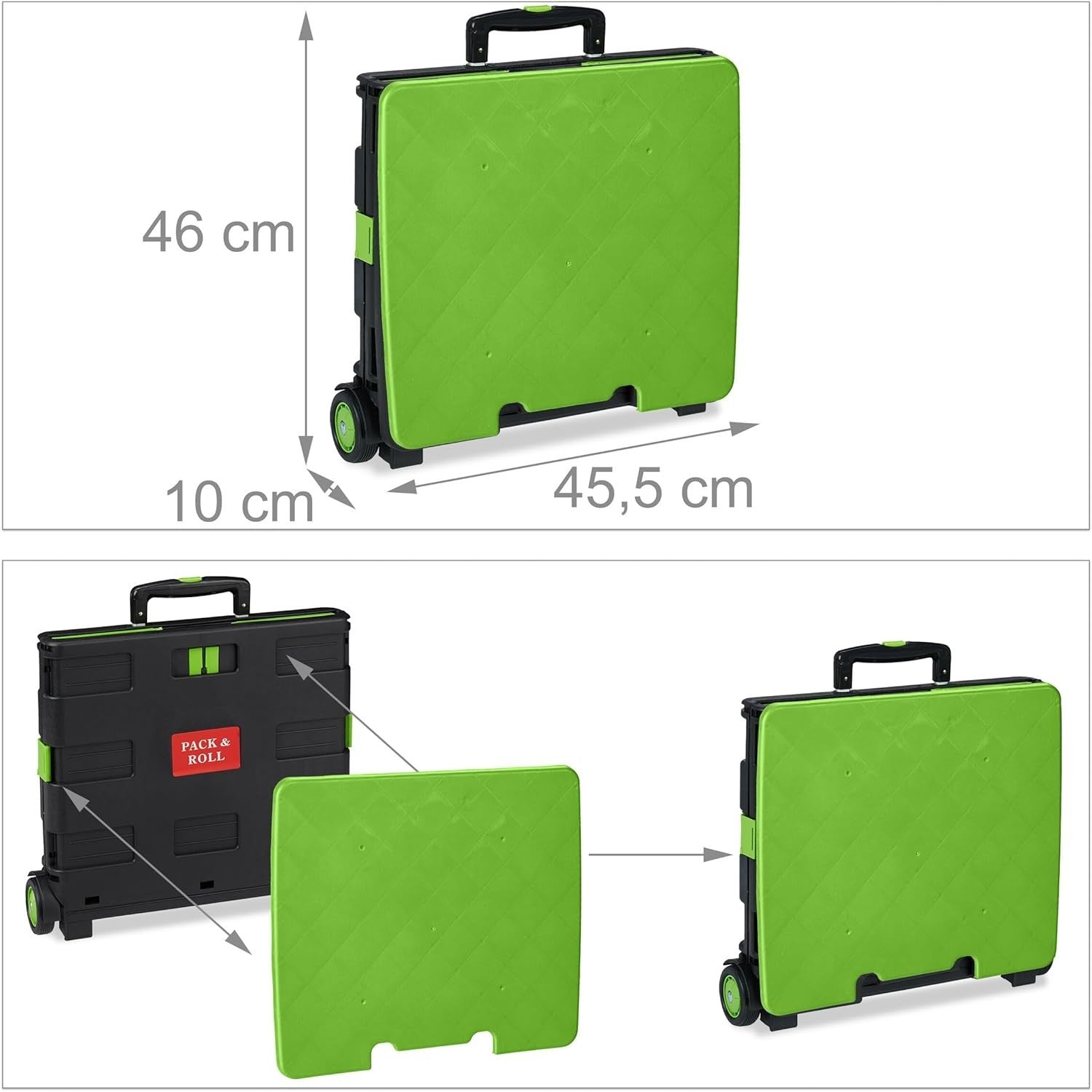Foldable 50L Shopping Trolley with Telescopic Handle – Up to 35kg Load