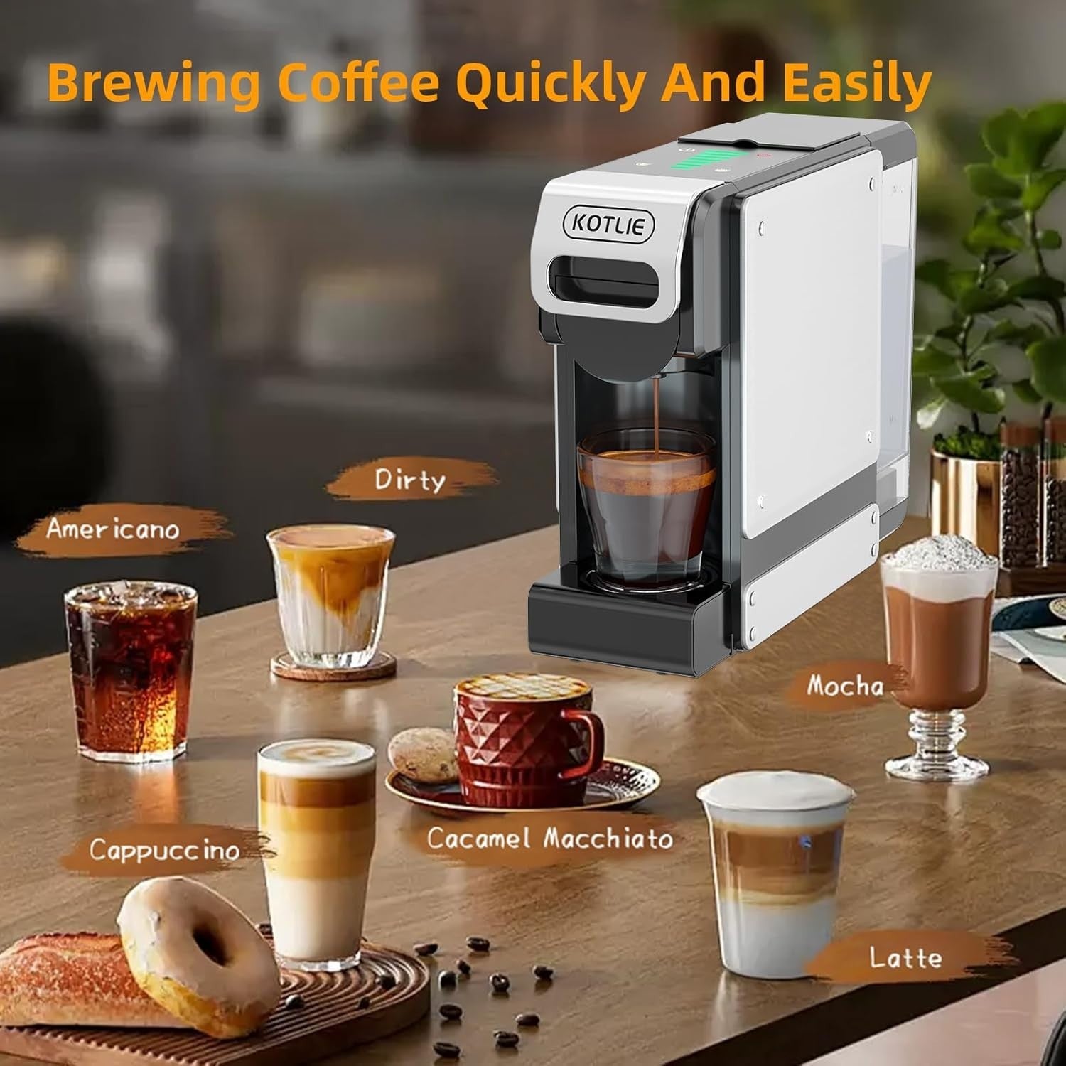 19Bar Automatic Espresso Coffee Machine | 1L Tank